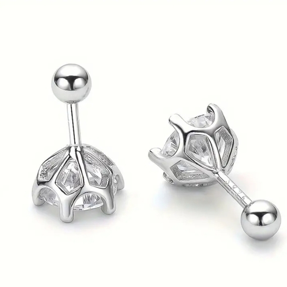 Beautiful Genuine Moissanite Earrings 18k Gold over Sterling Silver ✨️ - Picture 2 of 11